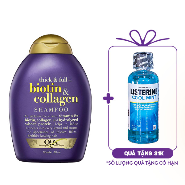 Dầu Gội OGX Thick & Full Biotin & Collagen Shampoo (385ml)