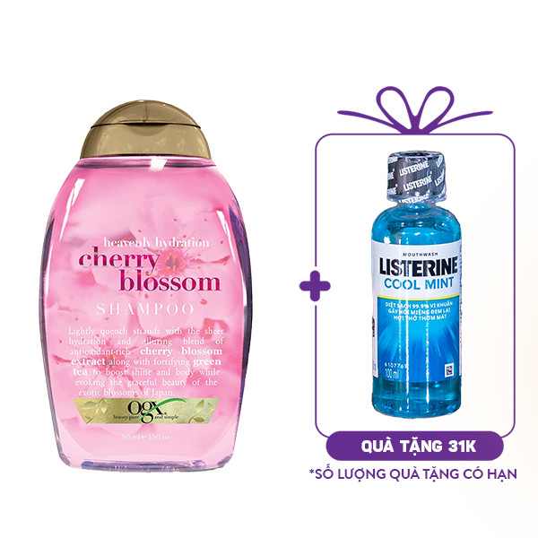 Dầu Gội Chiết Xuất Hoa Anh Đào OGX Heavenly Hydration + Cherry Blossom Shampoo (385ml)