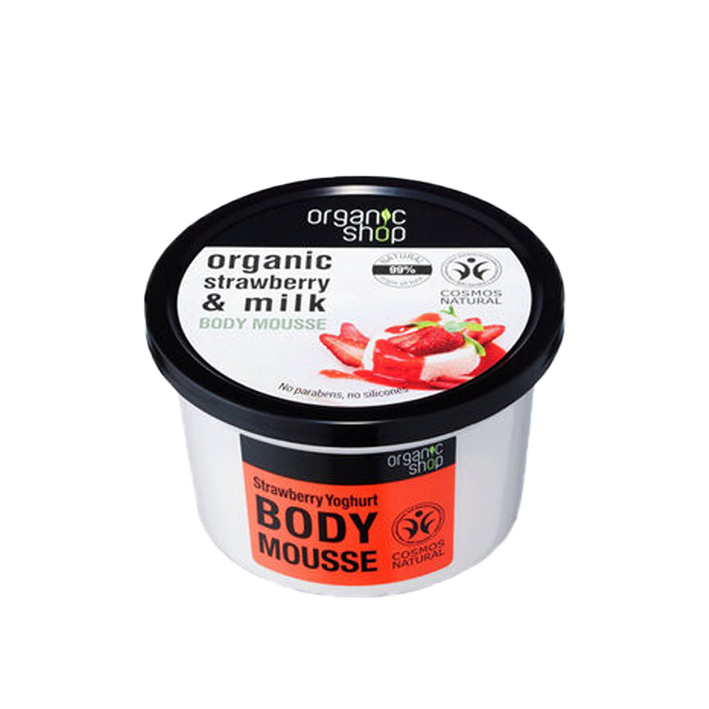 Kem Dưỡng Da Body Organic Shop Strawberry & Milk Body Mousse (250ml)