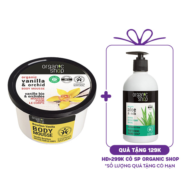 Kem Dưỡng Da Body Organic Shop Vanilla &amp; Orchid Body Mousse (250ml)