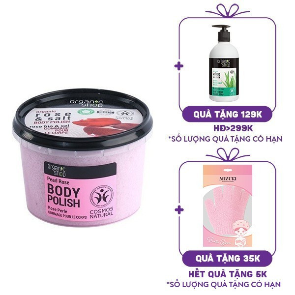 Tẩy Tế Bào Chết Toàn Thân Organic Shop Organic Pearl Rose Body Scrub (250ml)