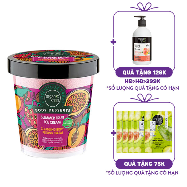 Tẩy Tế Bào Chết Toàn Thân Organic Shop Summer Fruit Ice Cream (450ml)