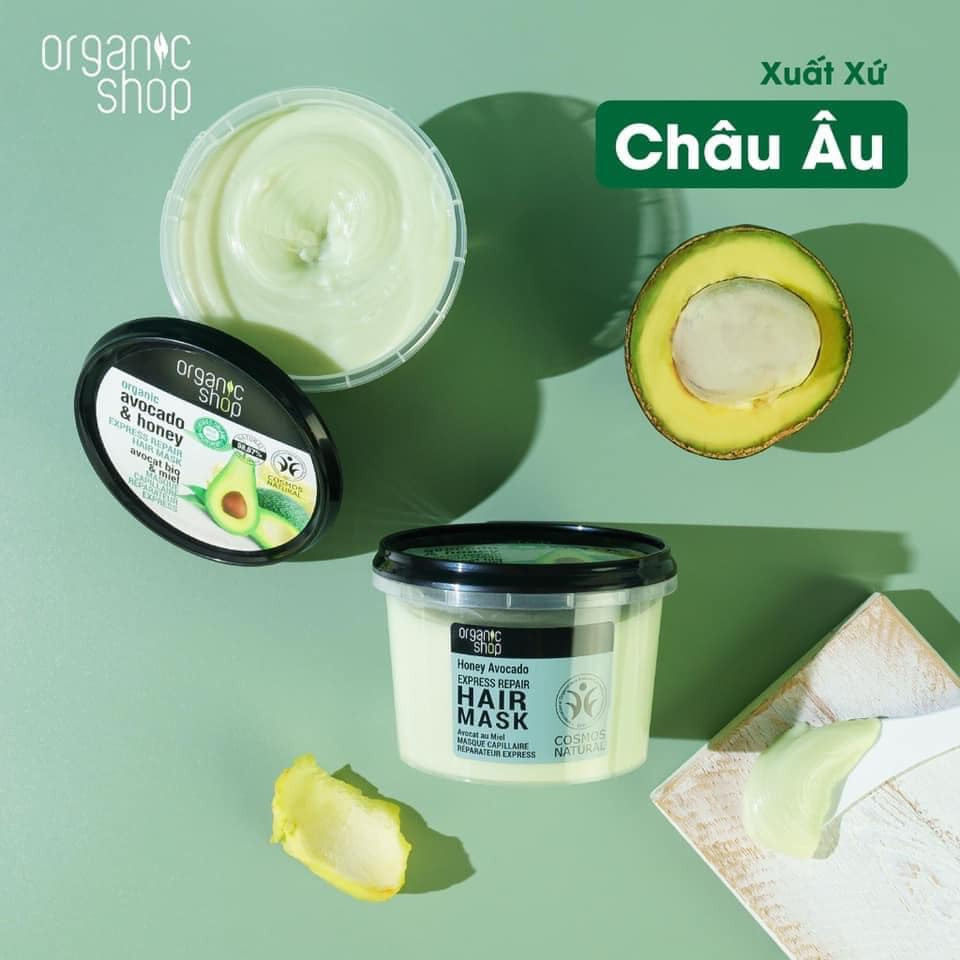 Kem Ủ Tóc Organic Shop Avocado & Honey Hair Mask (250ml) - Nuty Cosmetics