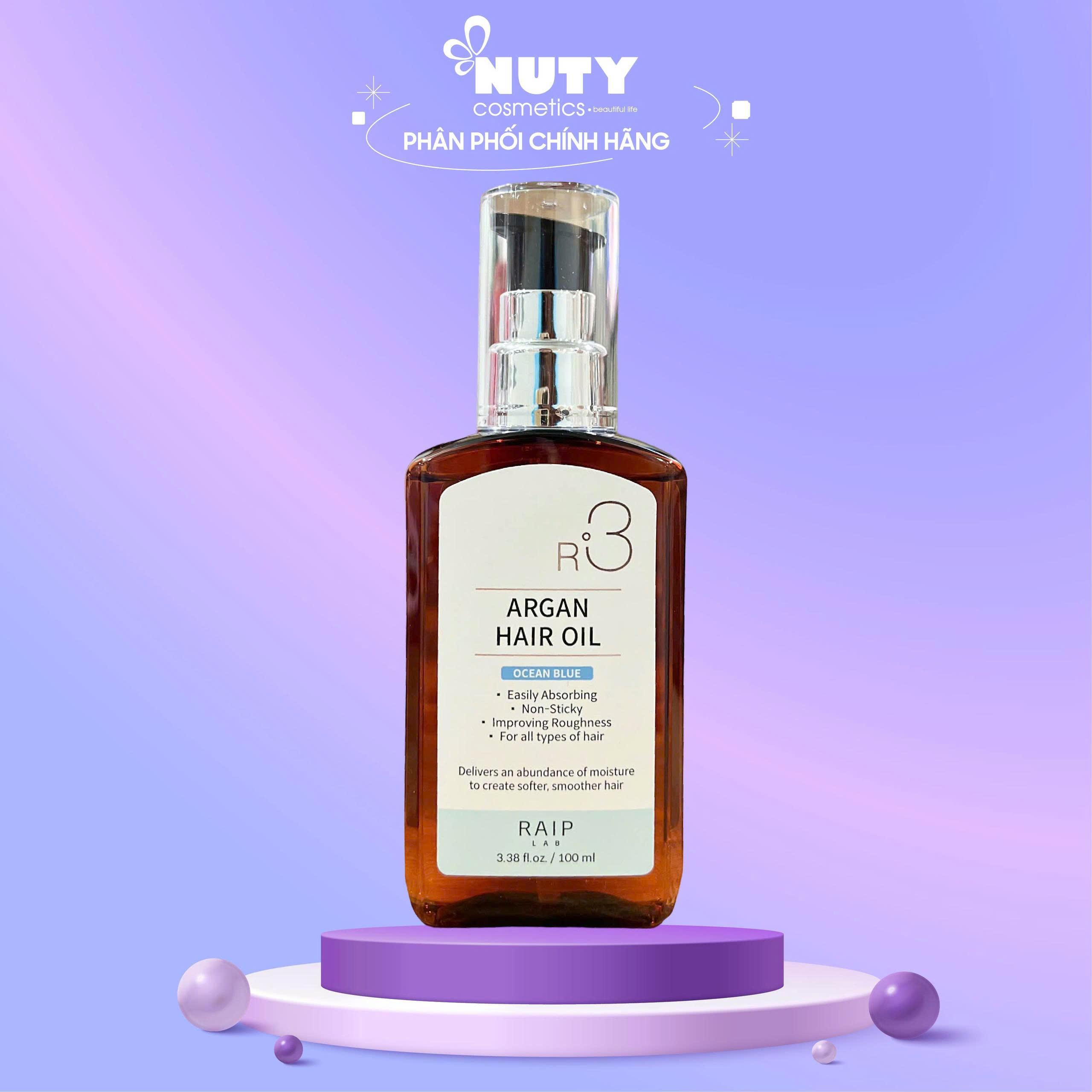 Dầu Dưỡng Hỗ Trợ Phục Hồi Tóc Hư Tổn Raip R3 Argan Hair Oil "Ocean Blue" (100ml)