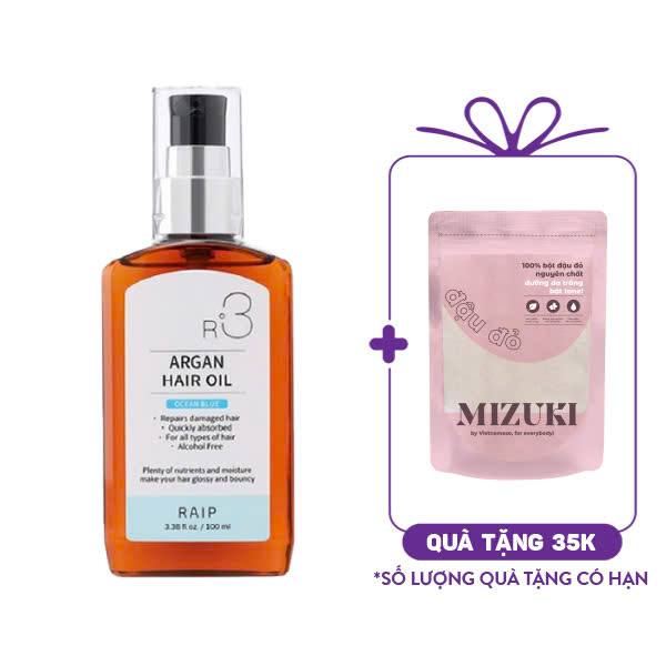 Dầu Dưỡng Hỗ Trợ Phục Hồi Tóc Hư Tổn Raip R3 Argan Hair Oil "Ocean Blue" (100ml)