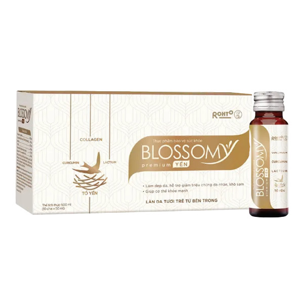 Nước Uống Bảo Vệ Sức Khỏe Blossomy Premium Tổ Yến Collagen (50ml x 10 chai)