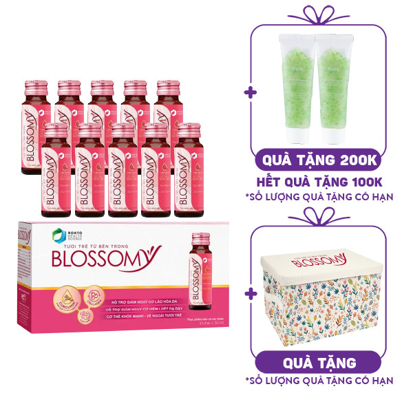 Nước Uống Hỗ Trợ Đẹp Da, Cải Thiện Sức Khỏe Blossomy Curcumin & Collagen (Hộp 10 Chai x 50ml)