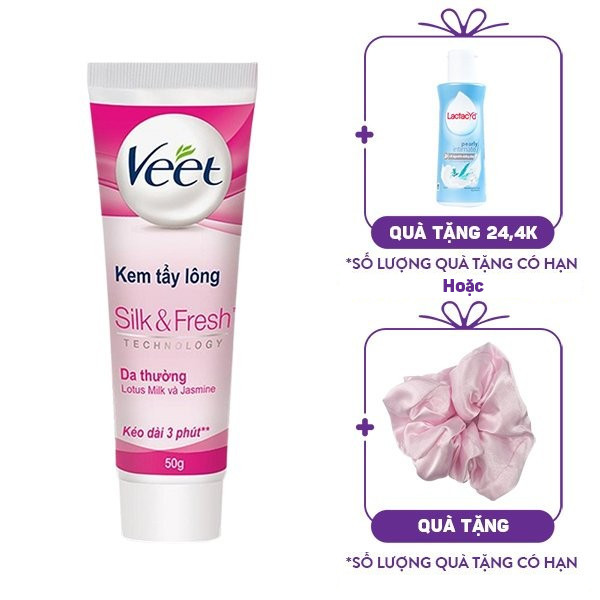 Kem Tẩy Lông Dành Cho Da Thường Veet Silk & Fresh Hair Removal Cream (50g)