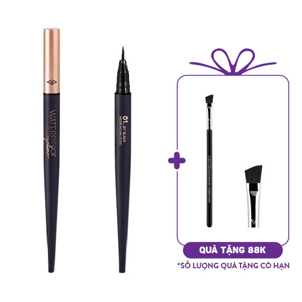 Bút Kẻ Mắt Nước Chống Trôi Vacosi Natural Studio Waterproof Eyeliner -  #01 Jet Black (5ml)