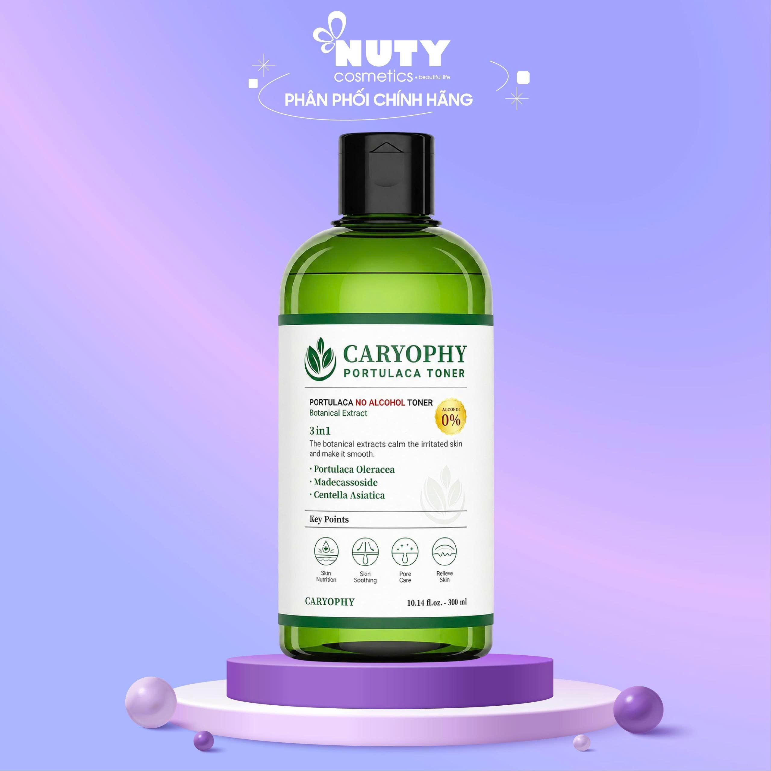 Nước Cân Bằng Dành Cho Da Mụn, Giúp Kiềm Dầu Caryophy Portulaca Toner (300ml)