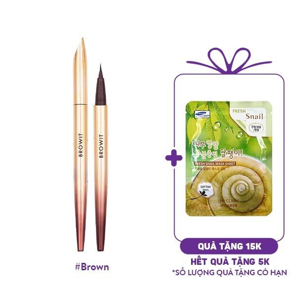Bút Kẻ Mắt Nước Browit Nongchat Ultra Fine Eyeliner 0.01mm #Brown (0.5g)