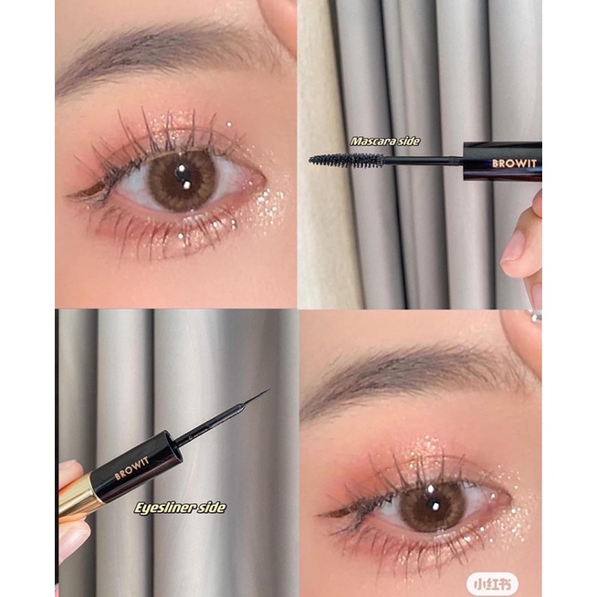 Kẻ Mắt Và Mascara 2 Đầu Browit By Nongchat 2 In 1 Universal Mascara And  Eyeliner #Jet Back (4g+4g) - Nuty Cosmetics