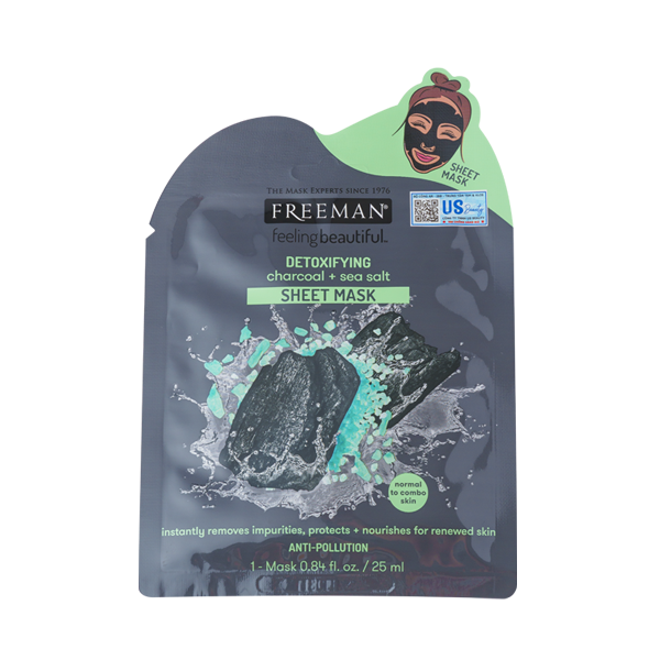 Mặt Nạ Freeman Than Hoạt Tính & Muối Biển Thải Độc Da Freeman Detoxifying Charcoal & Sea Salt Sheet Mask (25ml)