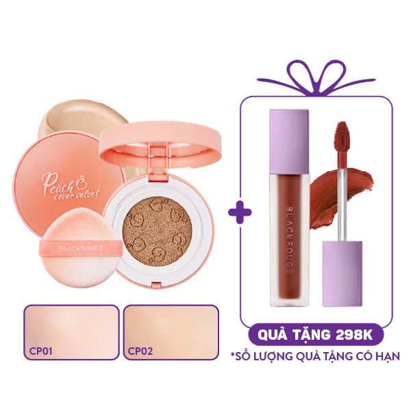 Phấn Nước Black Rouge Peach Cover Velvet Cushion (14g)
