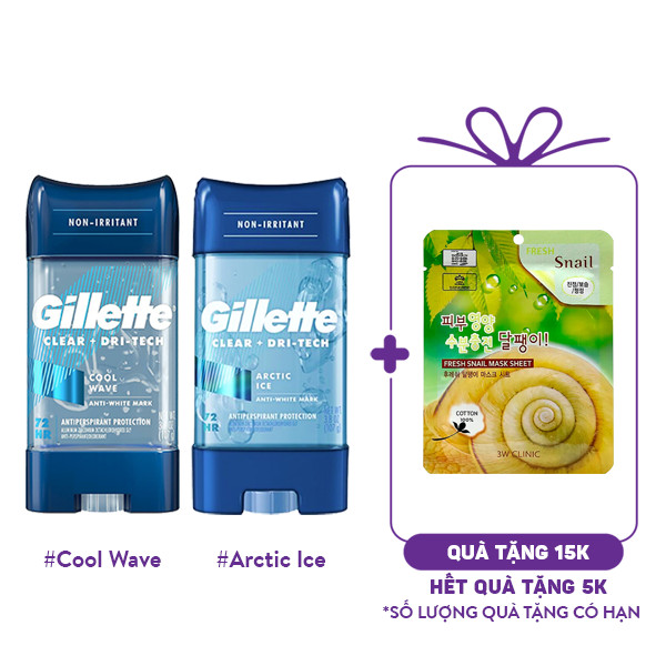 Lăn Khử Mùi Ngăn Tiết Mồ Hôi Gillette Clear + Dri-Tech Deodorant (107g)