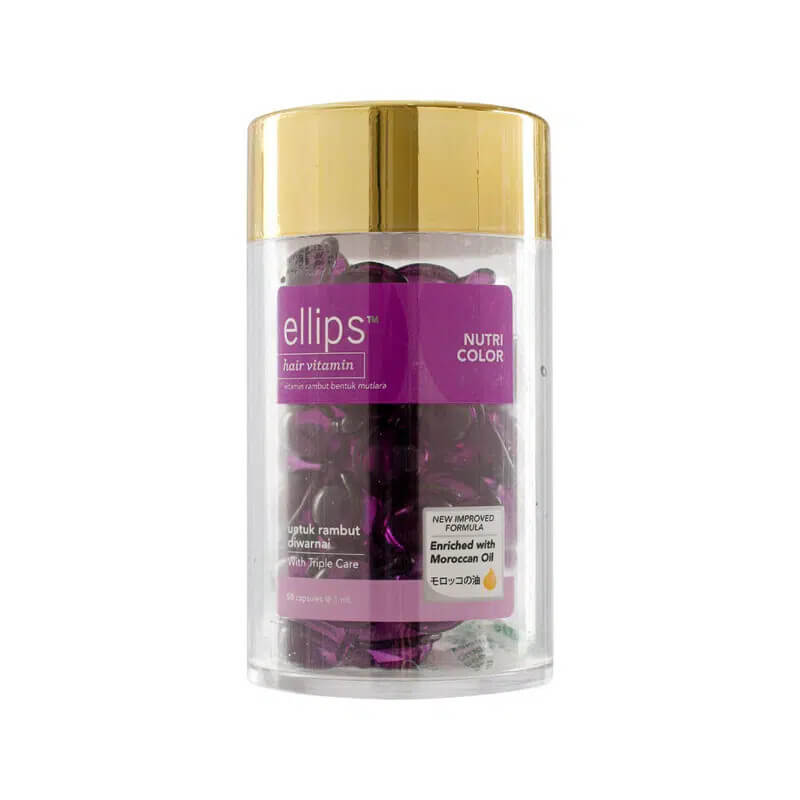 Serum Dưỡng Tóc Cho Tóc Nhuộm Ellips Hair Vitamin Moroccan Oil Nutri Color (Hũ 50 viên)