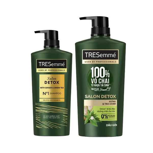 Dầu Gội TRESemmé Gừng Trà Xanh Detox Tóc Chắc Khỏe