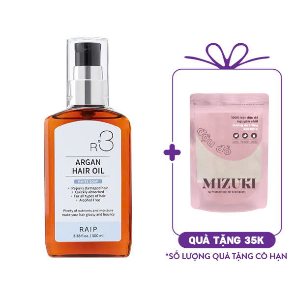 Dầu Dưỡng Hỗ Trợ Phục Hồi Tóc Hư Tổn Raip R3 Argan Hair Oil "White Soap" (100ml)