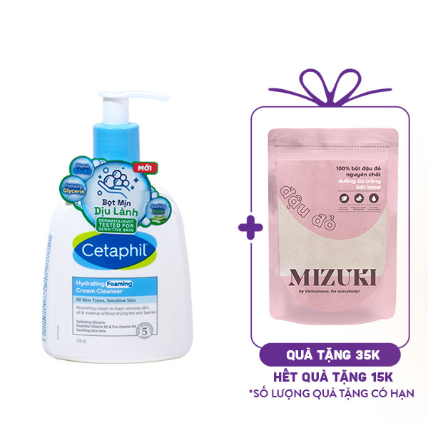 Sữa Rửa Mặt Cetaphil Hydrating Foaming Cream Cleanser Tạo Bọt Dịu Lành Cho Da Nhạy Cảm (236ml)