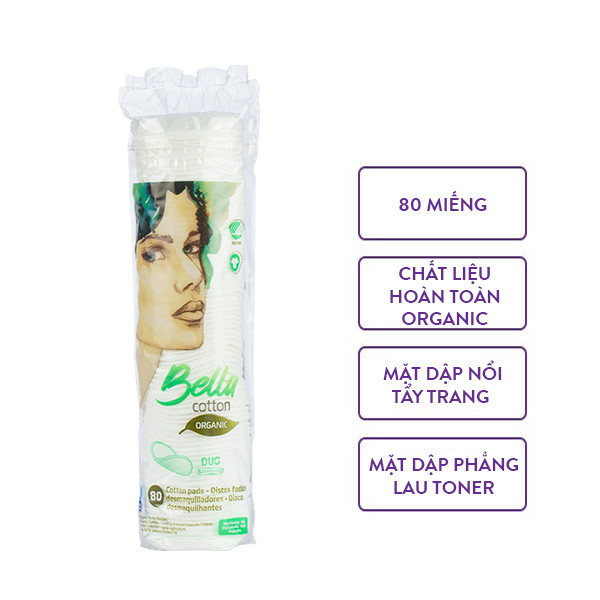 Bông Tẩy Trang Bella Cotton Organic (80 miếng)