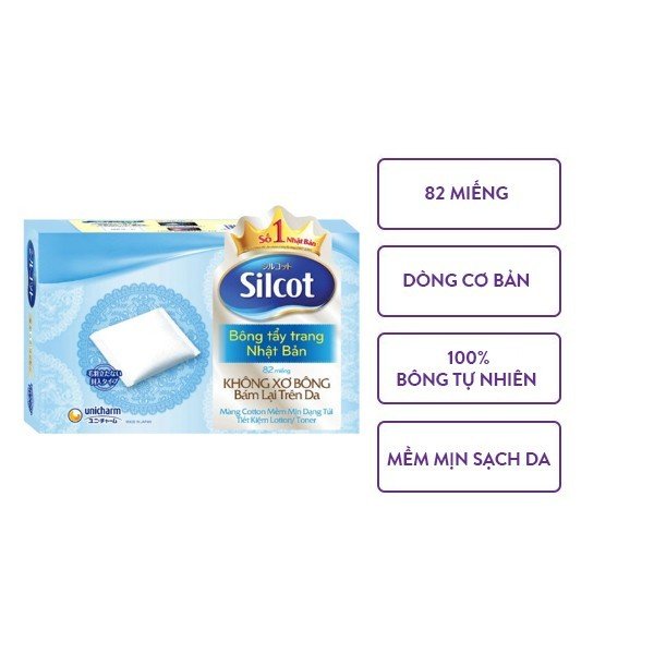 Bông Tẩy Trang Silcot Velvety Touch Cotton (82 Miếng)