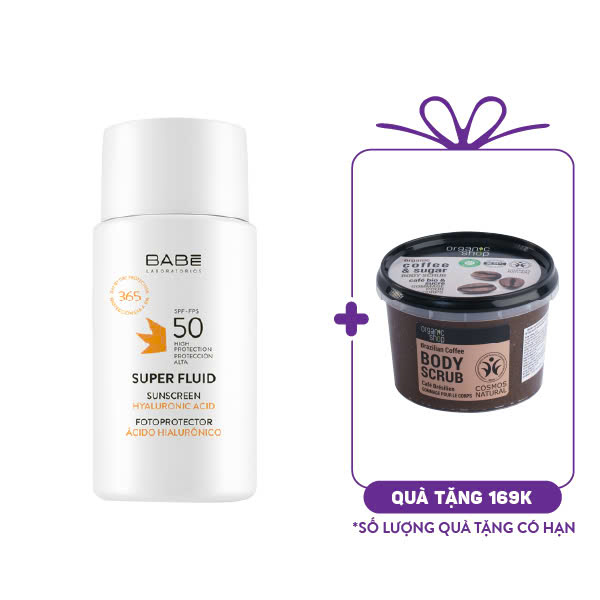 Kem Chống Nắng BABE Dưỡng Ẩm Super Fluid Sunscreen Hyaluronic Acid (50ml)