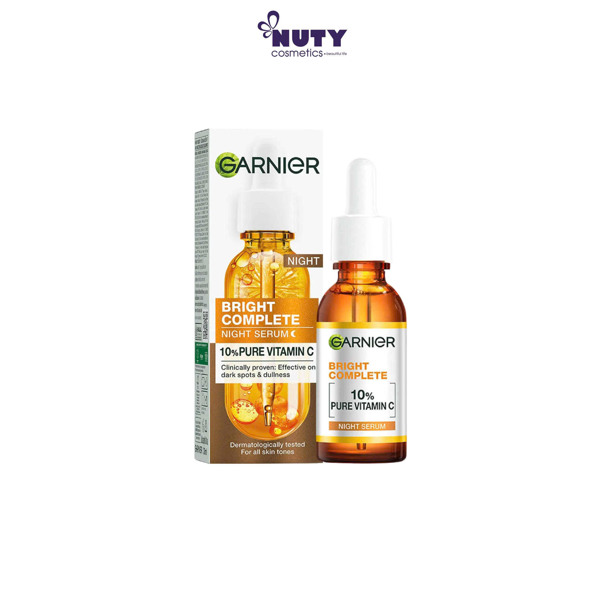Serum Ban Đêm Hỗ Trợ Sáng Da, Giảm & Ngừa Thâm Garnier Bright Complete Overnight Serum (30ml)