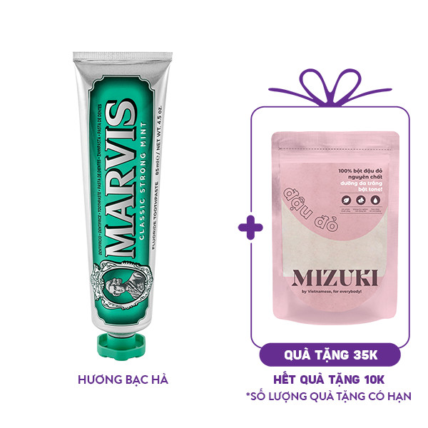 Kem Đánh Răng Marvis Xanh Lá Hương Bạc Hà Classic Strong Mint Toothpaste (85ml)