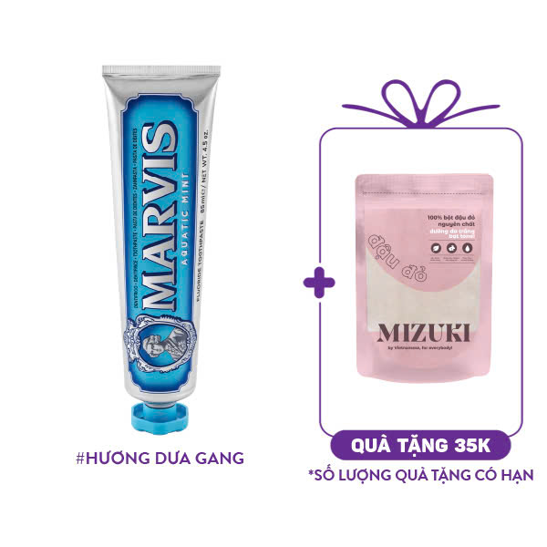 Kem Đánh Răng Marvis Xanh Dương Hương Dưa Gang Aquatic Mint Toothpaste (85ml)
