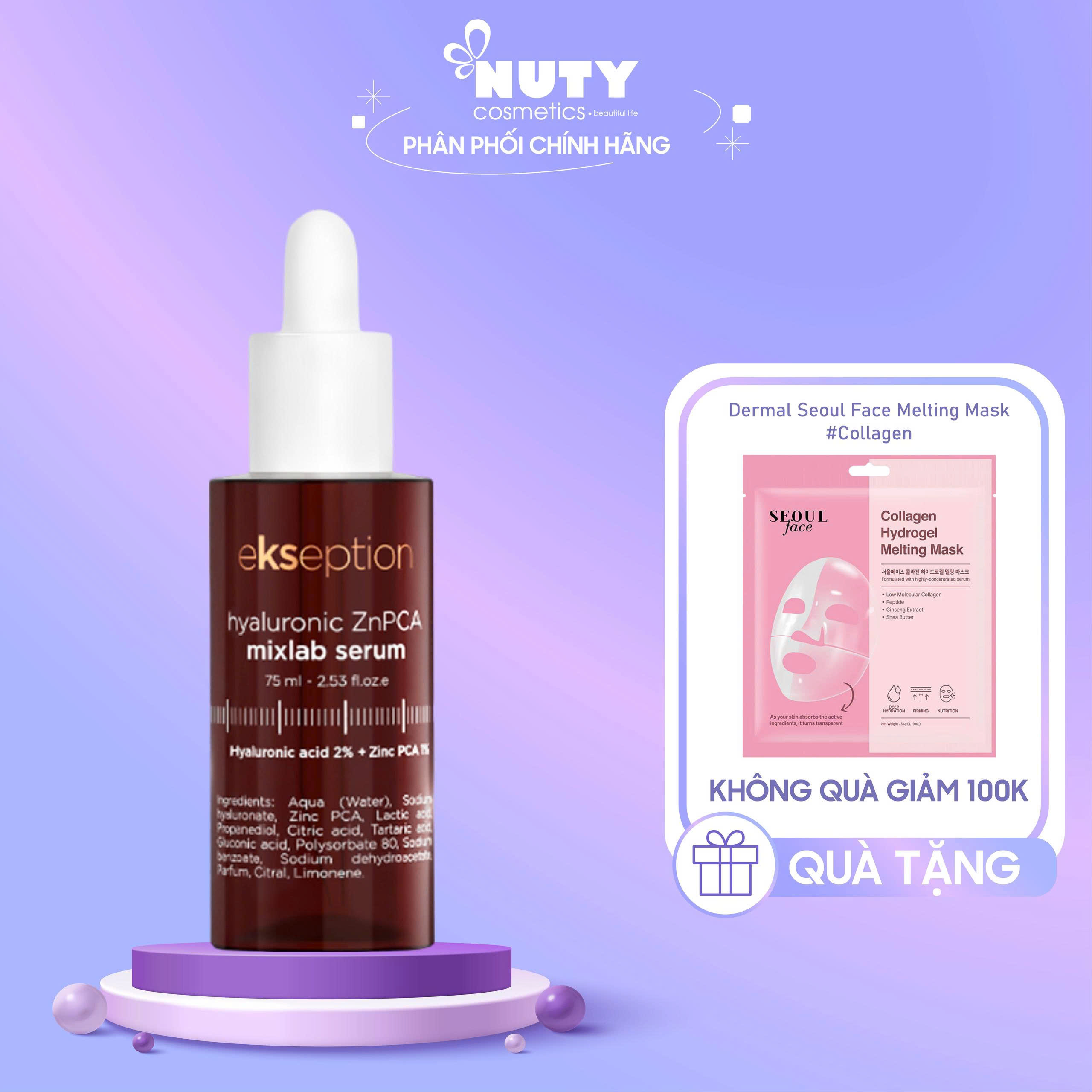 Tinh Chất Giảm Mụn Kiềm Dầu Ekseption Hyaluronic ZnPCA Mixlab Serum (75ml)