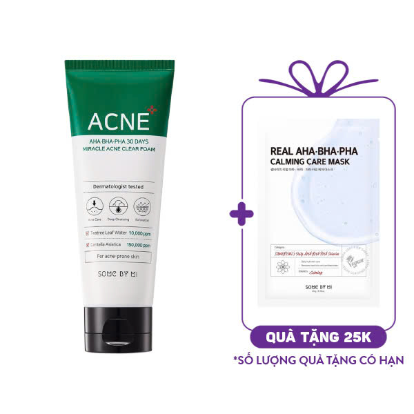 Sữa Rửa Mặt Some By Mi Làm Sạch Sâu Cho Da Dầu Mụn 30 Days Miracle Acne Clear Foam (100ml)