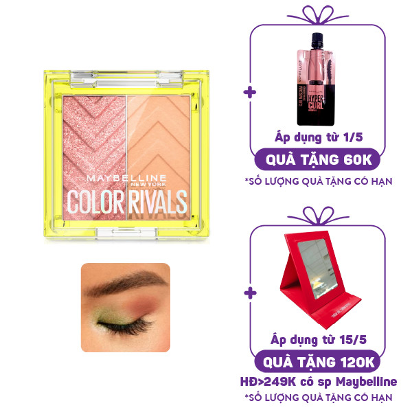 Bảng Phấn Mắt Maybelline 2 Màu Extra x Lowkey Color Rivals Shadow Duo Palette (3g)