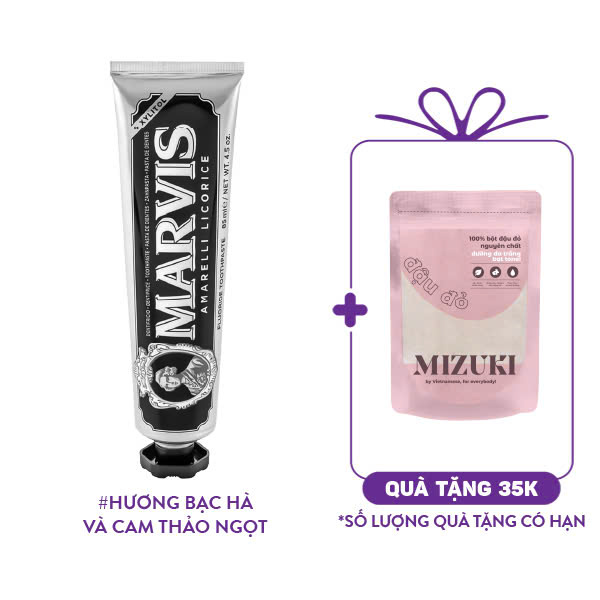 Kem Đánh Răng Marvis Đen Hương Bạc Hà Và Cam Thảo Ngọt Amarelli Licorice (85ml)