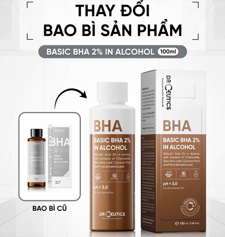 Dung Dịch Tẩy Tế Bào Chết DrCeutics Basic BHA 2% In Alcohol