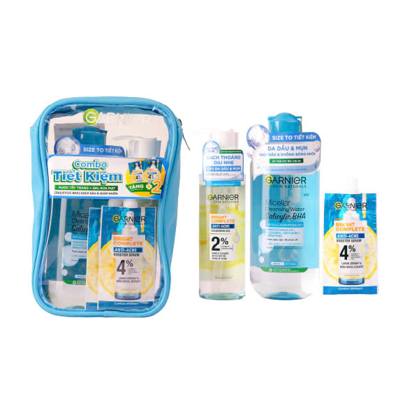 Bộ Sản Phẩm Làm Sạch Và Ngăn Ngừa Mụn Garnier BCAA