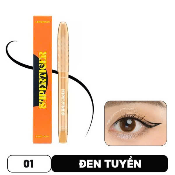 Bút Kẻ Mắt Lemonade SuperTiger Siêu Mảnh Black - Màu Đen (1g) Mẫu Mới