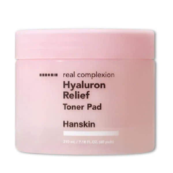 Toner pad cấp ẩm làm dịu da Hanskin Real Complexion Hyaluron Relief Toner Pad (60 Miếng/210ml)