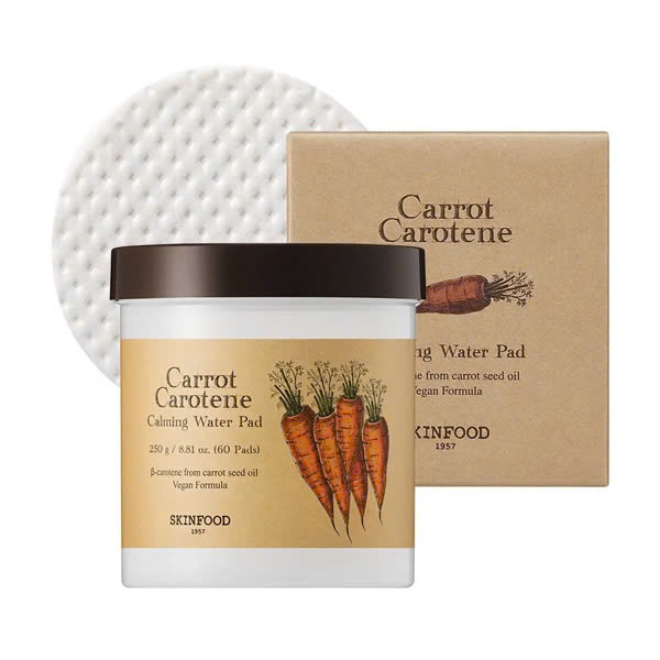 Toner Pad Làm Dịu, Mát Da SkinFood Carrot Carotene Calming Water Pad (60 miếng)