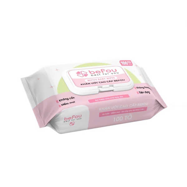 Khăn Ướt Befou Không Cồn Mềm Mại (100 miếng)