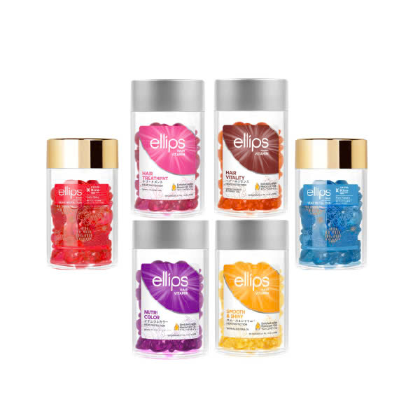 Serum Dưỡng Tóc Giúp Tóc Chắc Khỏe, Óng Mượt, Phục Hồi Hư Tổn Ellips Hair Vitamin Moroccan Oil(50v/hũ)