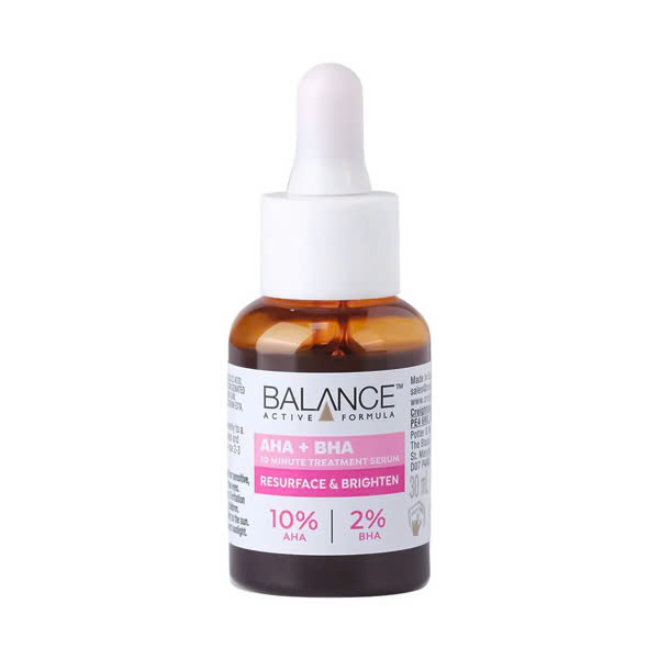Serum Tái Tạo, Sáng Da Balance Active Formula AHA 10% + BHA 2% 10 Minute Treatment Serum - Resurface & Brighten (30ml)