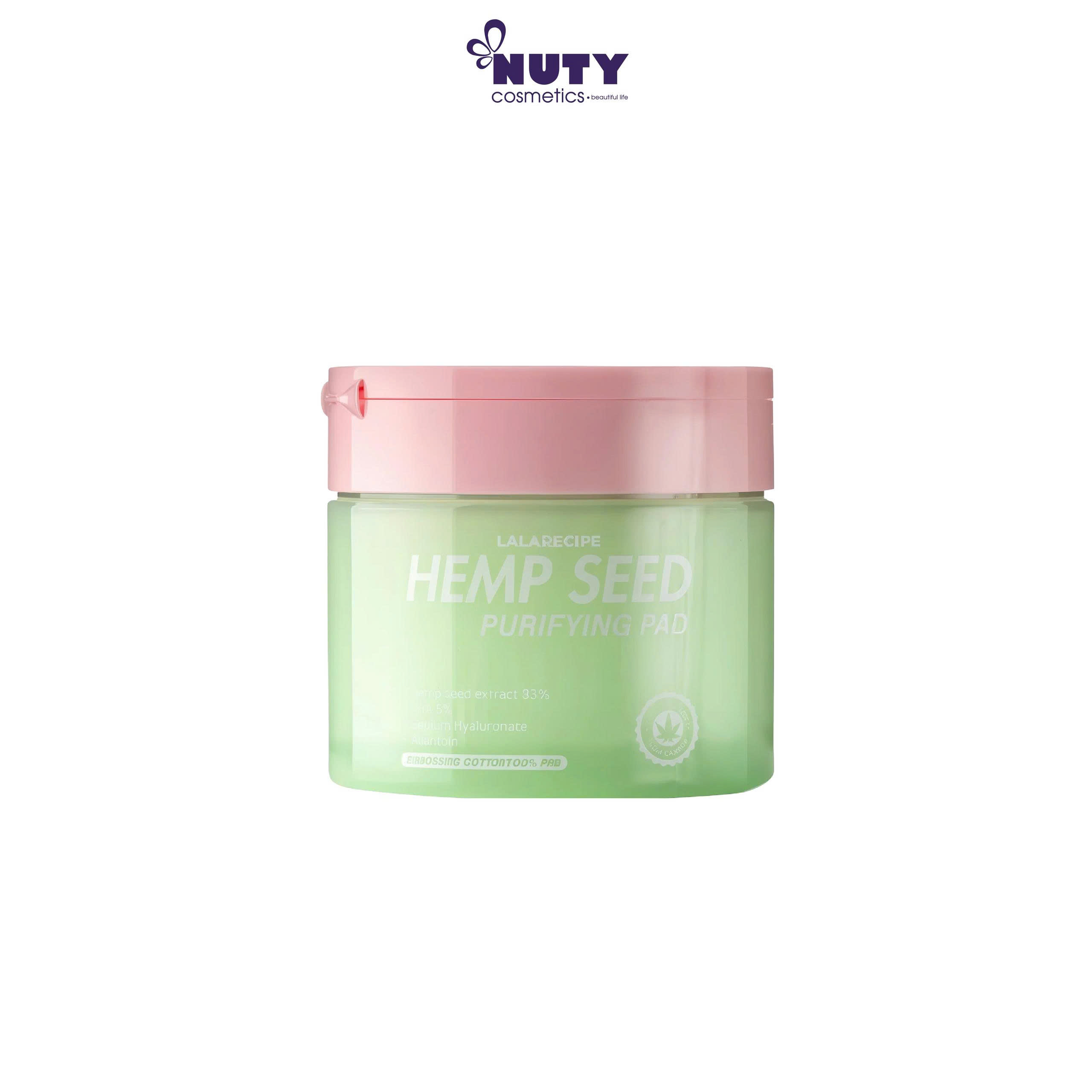 Toner Pad Giúp Cấp Ẩm, Làm Dịu Da Lalarecipe Hempseed Purifying Pad (220ml/70 miếng)