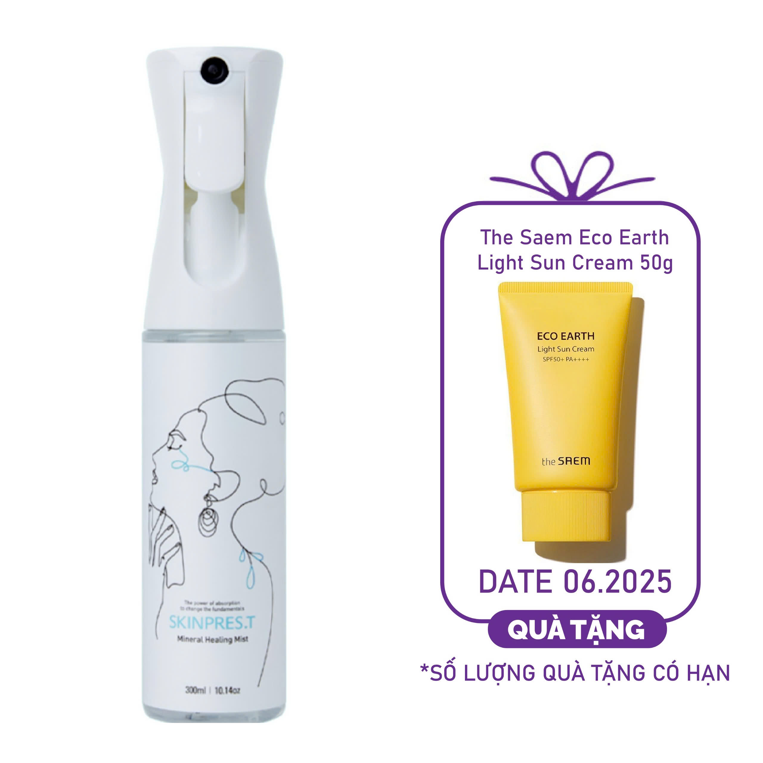 Xịt Khoáng Giúp Phục Hồi & Cân Bằng Độ Ẩm Skinpres.T Mineral Healing Mist 300ml