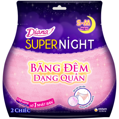 Băng Vệ Sinh Diana Dạng Quần Ban Đêm Size S-M 2Chiếc/Gói