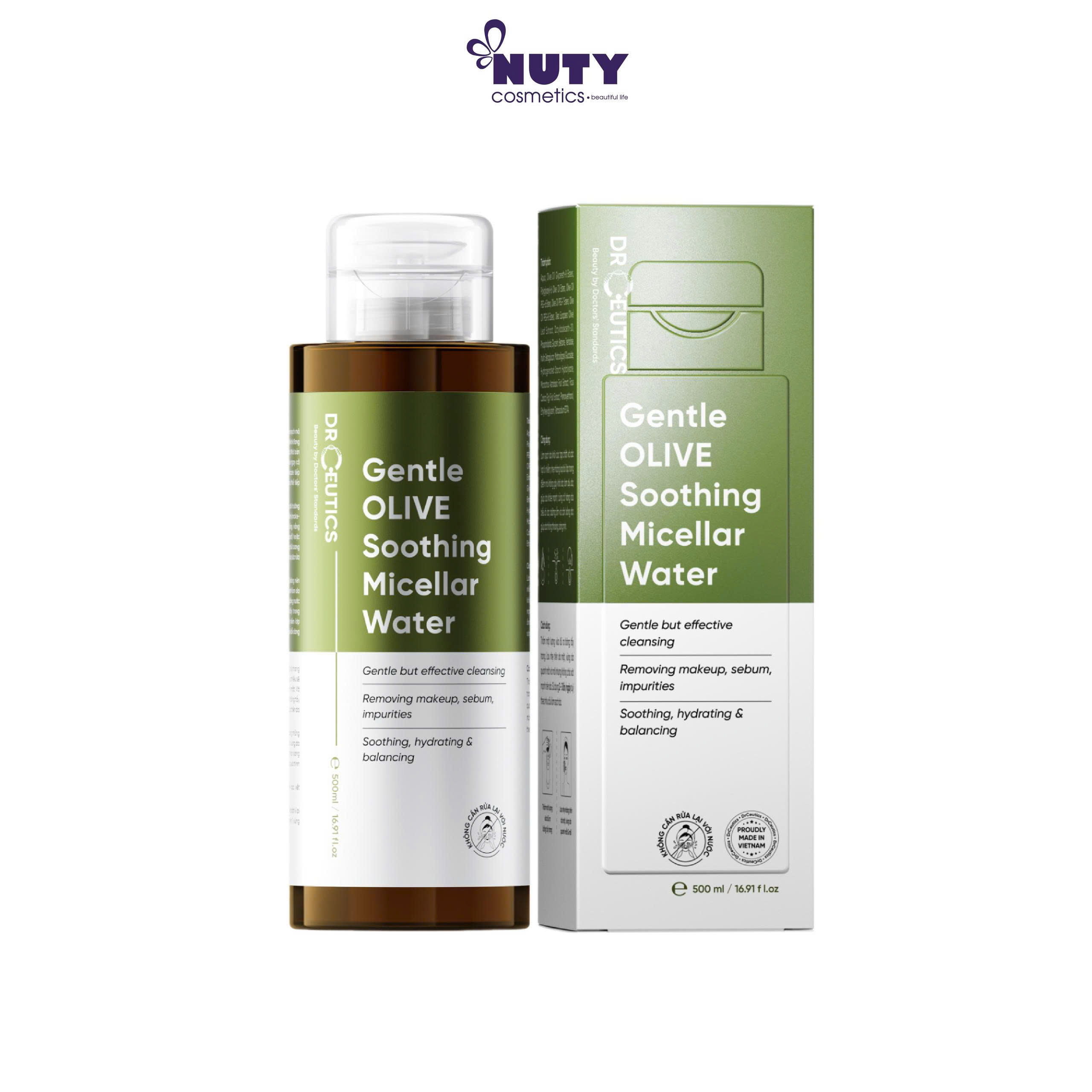 (Mẫu Mới) Nước tẩy Trang Gentle Olive Soothing DrCeutics 500ml