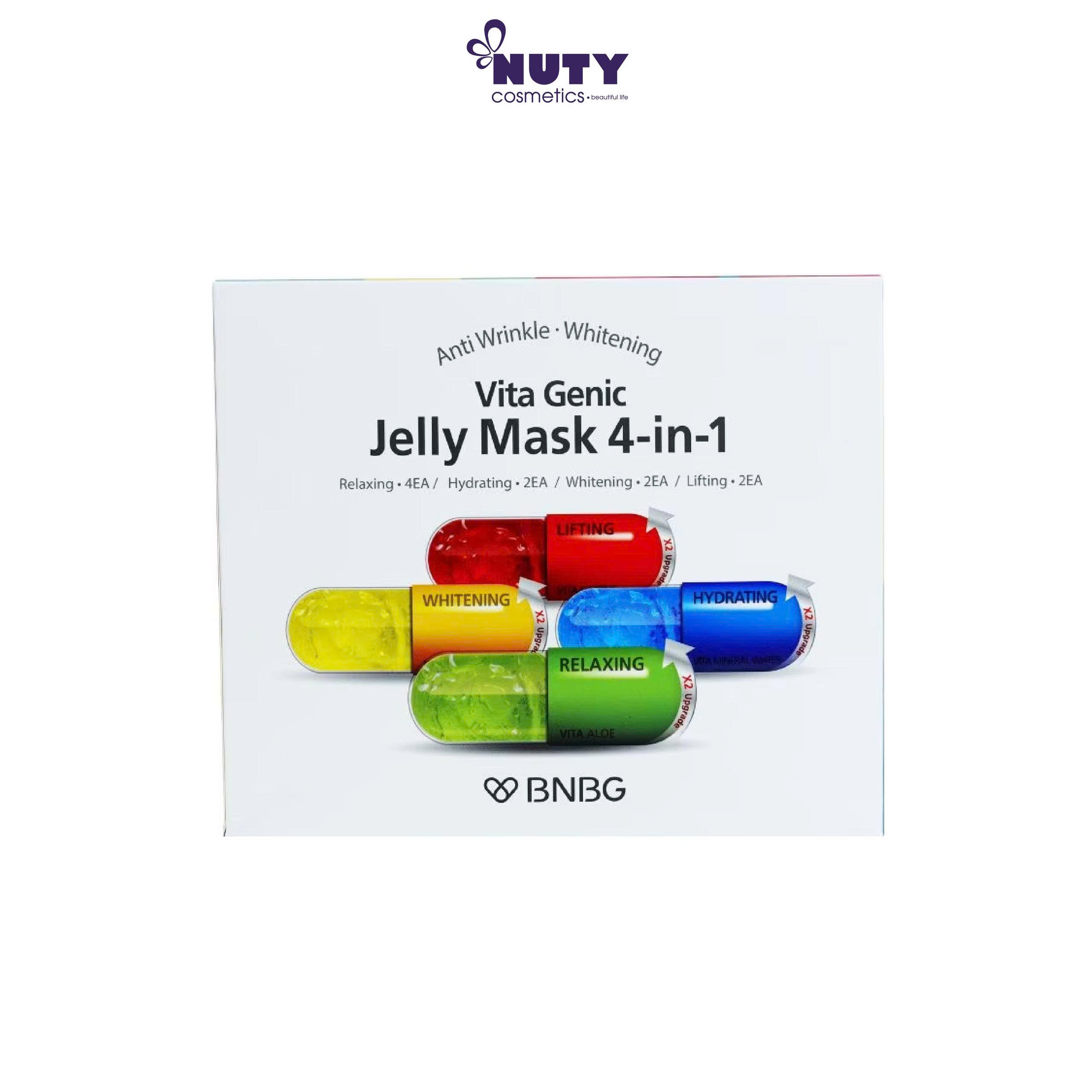 Mặt Nạ BNBG Vitamin Dưỡng Da Chuyên Sâu 4IN1 Vita Genic Jelly Mask (Hộp 10 Miếng)