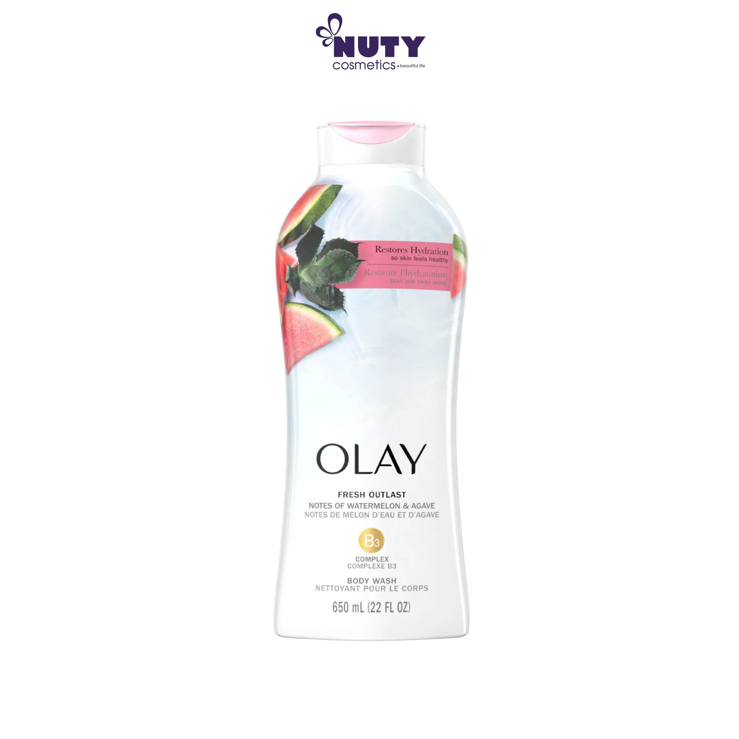Sữa Tắm Olay Tươi Mát Dài Lâu Dưa Hấu & Cây Thùa 650ml