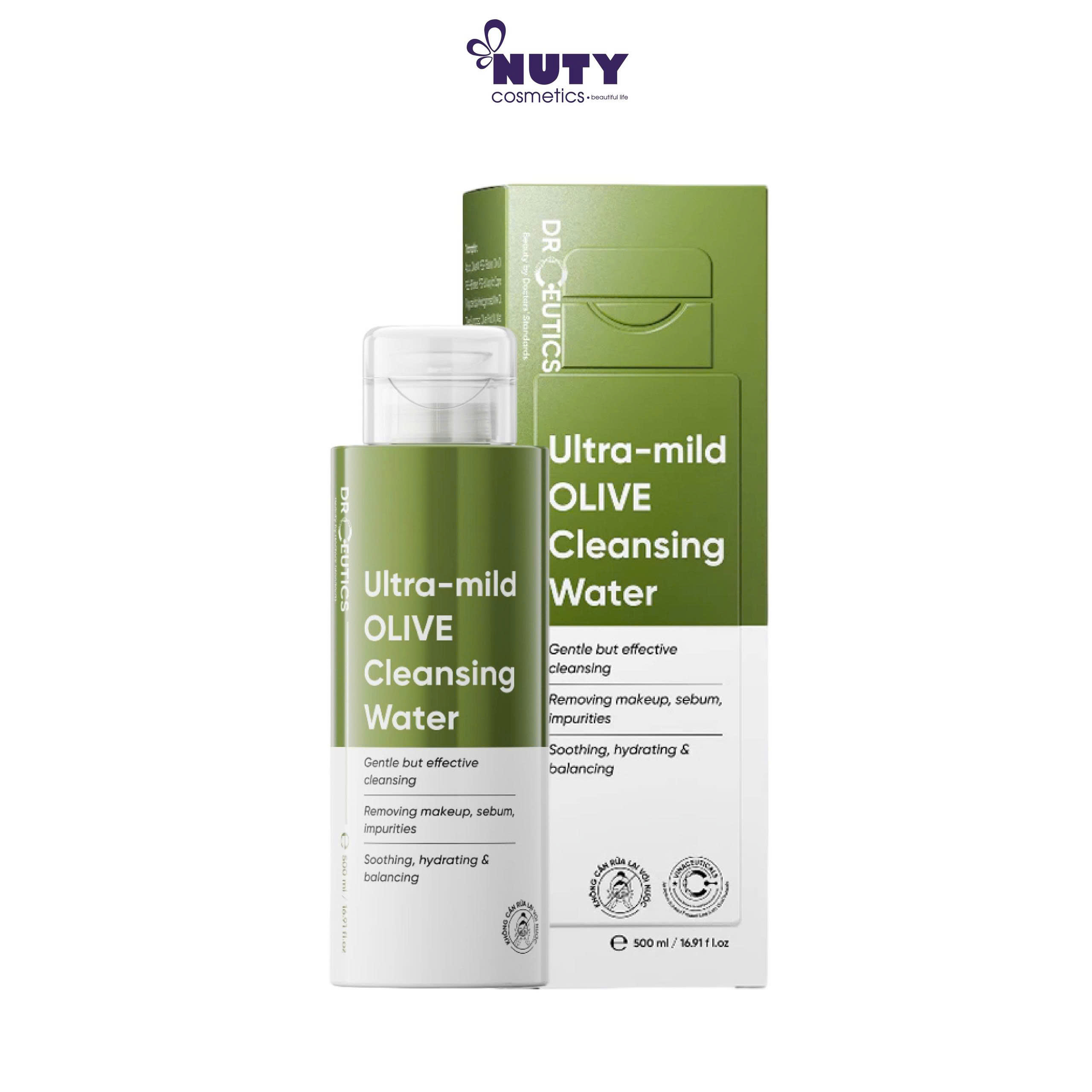 [NEW] Nước Tẩy Trang Sạch Mịn Màng Cho Mọi Loại Da DrCeutics Ultra-Mild Olive Cleansing Water 500ml