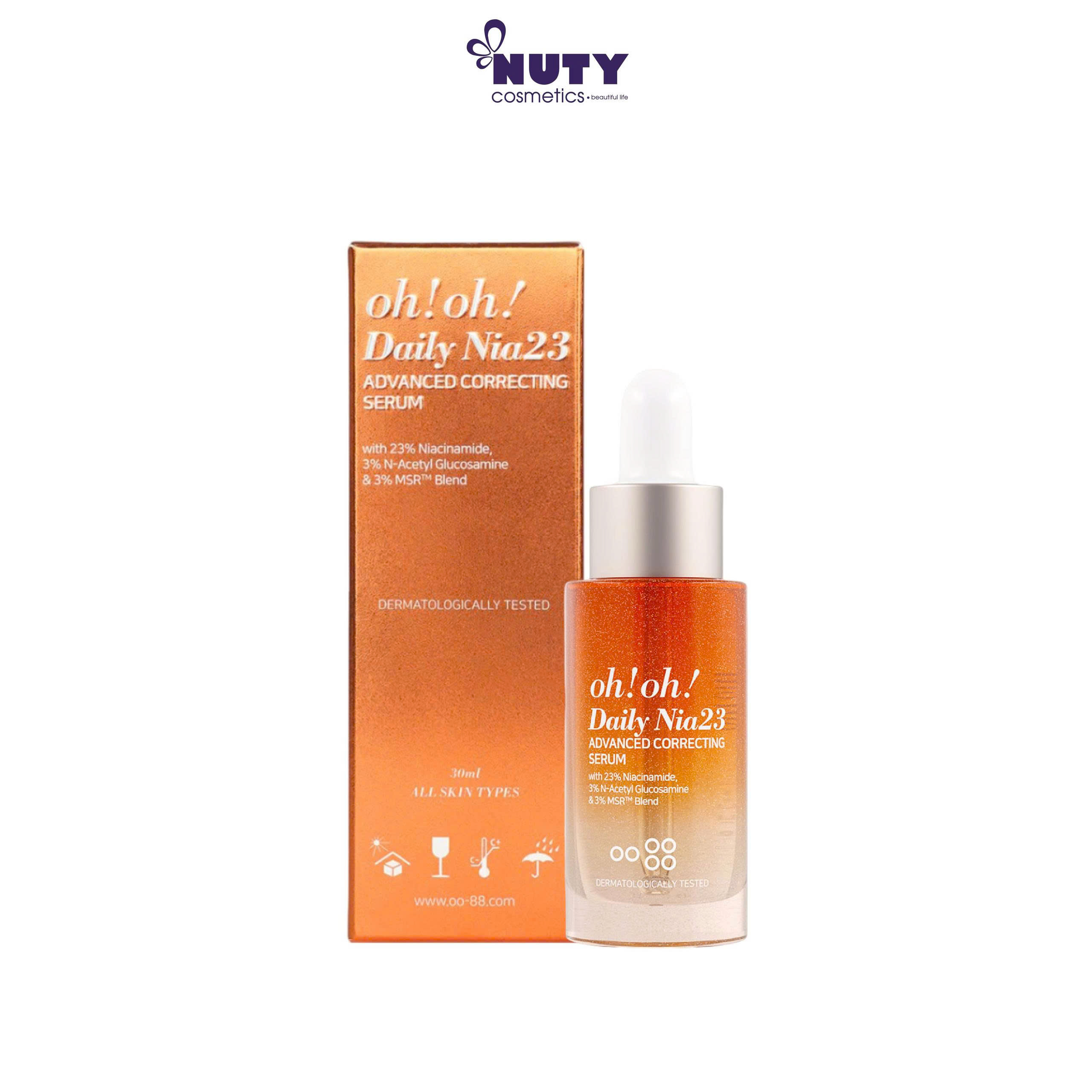 Tinh Chất Sửa Chữa Sắc Tố Chuyên Sâu, Sáng Da & Giảm Thâm Nám Oh!Oh! Daily Nia23 Advanced Correcting Serum 30ml (with 23% Niacinamide, 3% N-Acetyl Glucosamine & 3% MSR™ Blend)