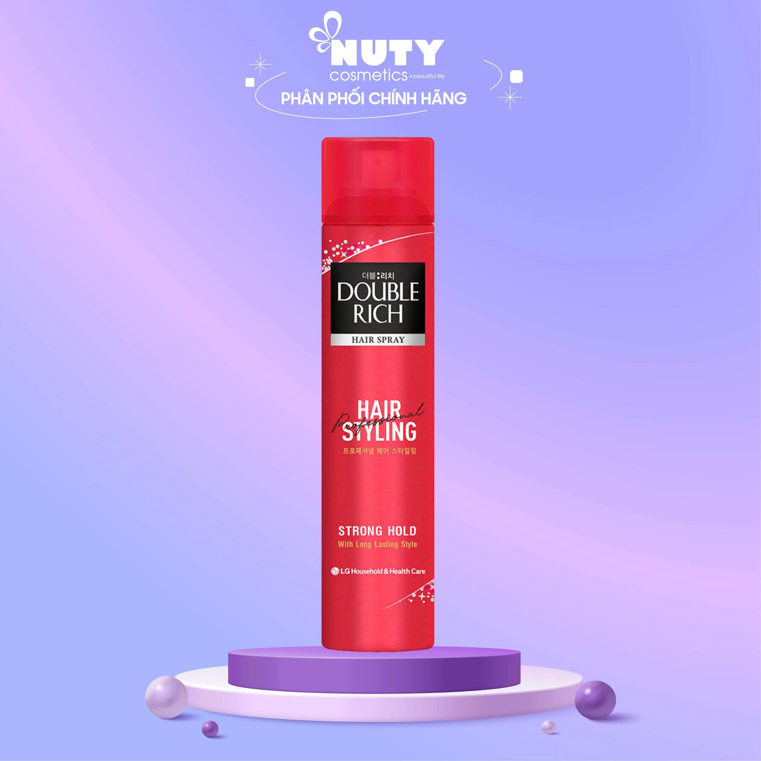 Xịt Tạo Kiểu Tóc Giúp Giữ Tóc Cố Định Double Rich Hair Spray Strong Hold 170ml